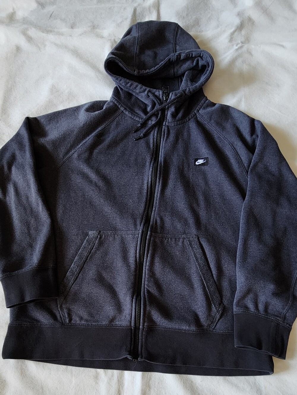 Vintage Nike Men's Dark Charcoal Full-Zip Hoodie Sweatshirt Size Large
